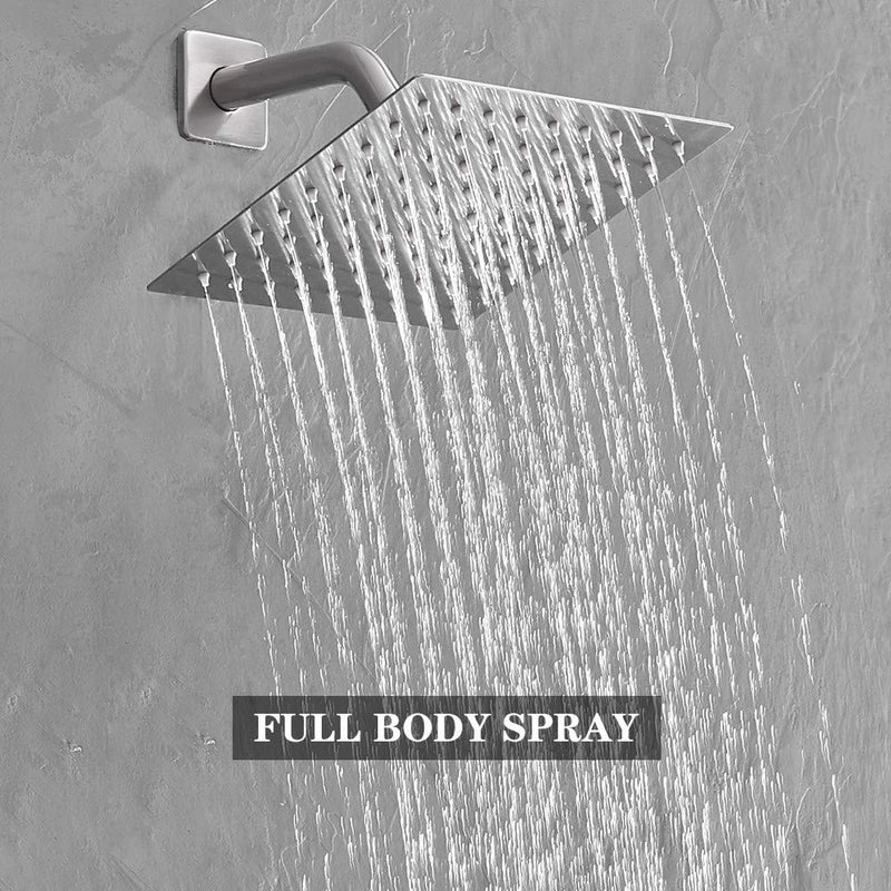 Heable Shower Faucet Set Brushed Nickel, Bathroom Rainfall Shower System with Stainless Steel Metal Shower Head, Single Function Shower Trim Kit with Rough-in Valve - Image 3